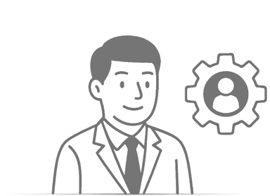 Person with gears
